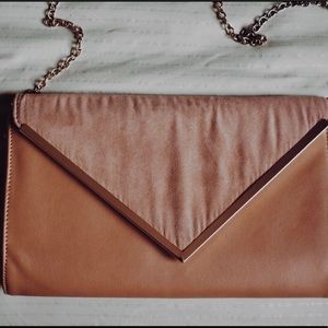 Faux Suede Tan Handbag